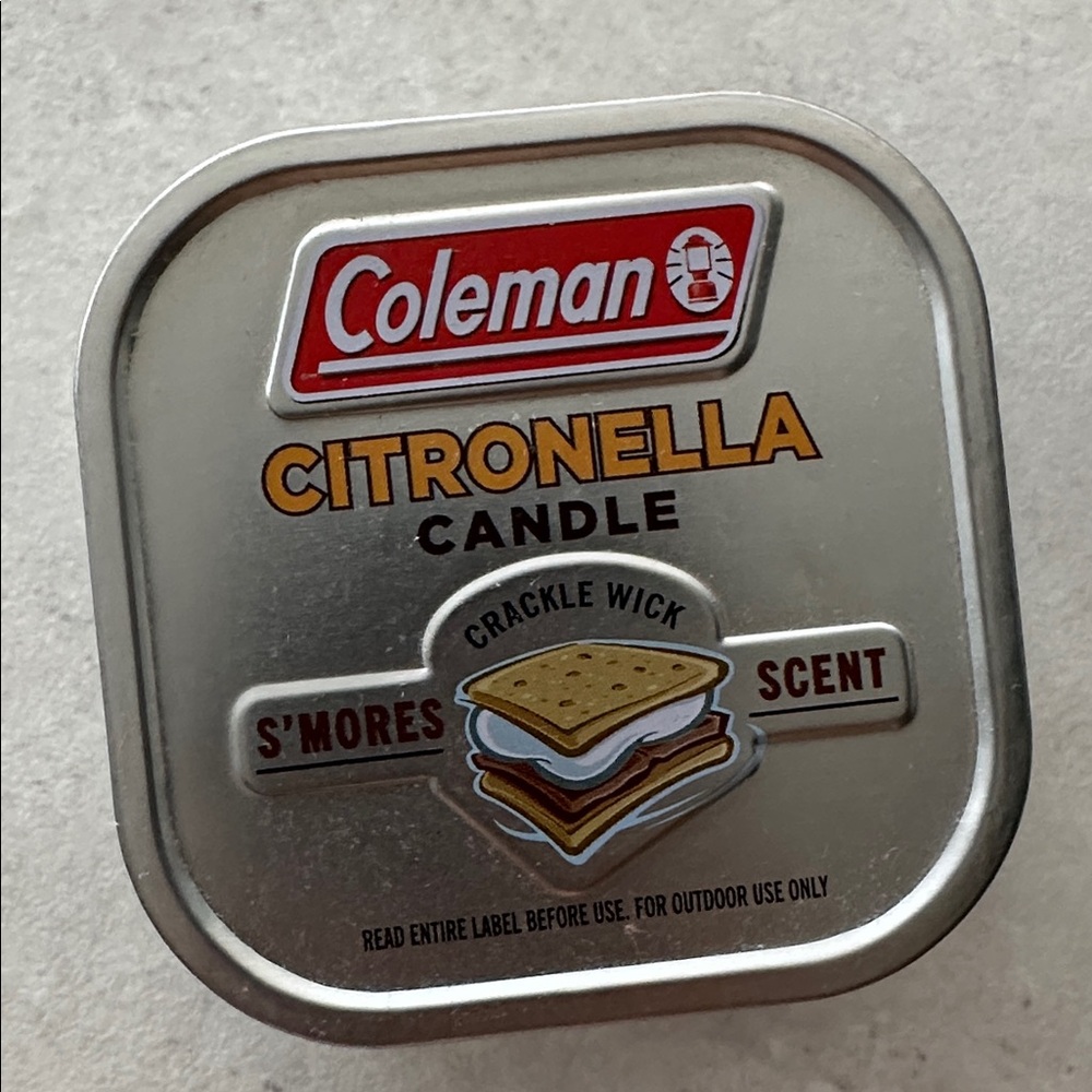 Coleman Citronella S'mores Candle - crackle wick for outdoor use